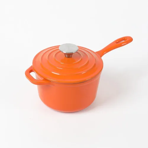 Vista 6 de HAWOK Mini cacerola de hierro fundido de 1 cuarto de galón, 5.5 pulgadas con tapa, pre-sazonada