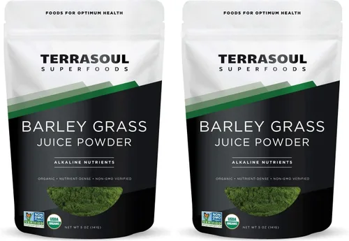 Vista 6 de Terrasoul Superfoods Jugo de hierba de cebada orgánica en polvo, 5 onzas, cultivado en Estados Unidos, hecho de jugo concentrado, superior a