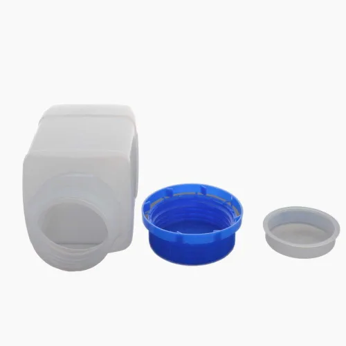 Vista 5 de 5 botellas de plástico de 8.45 onzas / 8.5 fl oz, botellas de reactivo químico de laboratorio de 3.4 fl oz de boca ancha, botellas cuadradas