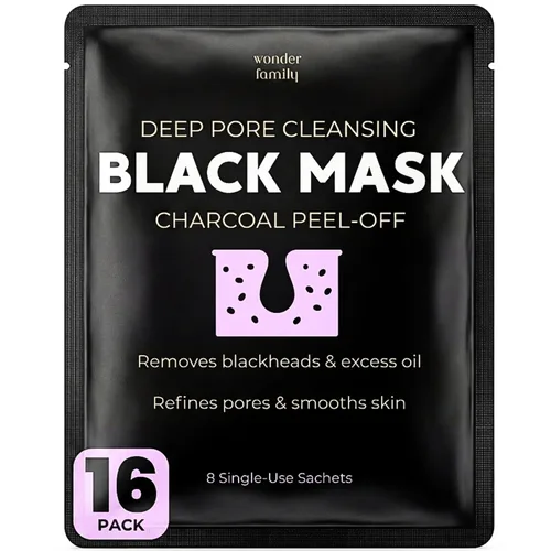 Vista 10 de Máscara facial negra con polvo de carbón activado, máscara eliminadora de puntos negros coreanos para nariz y cara, limpiador de poros, máscara