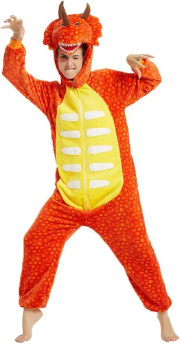Vista 2 de Funnyparty Triceratops - Pijama de Halloween con diseño de animal disfraz de animal para adultos de una pieza unisex