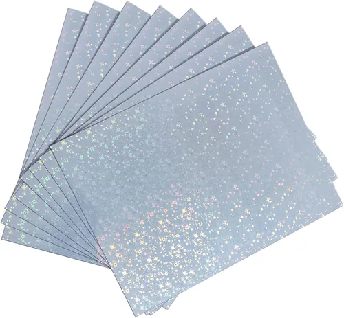 Vista 8 de Papel adhesivo holográfico transparente para impresora de inyección de tinta y láser, 20 hojas de vinilo imprimible, papel adhesivo holográfico