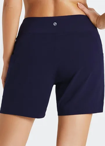 Vista 2 de BALEAF Traje de baño de 5 pulgadas para mujer, de secado rápido, cintura alta, UPF 50+, con forro