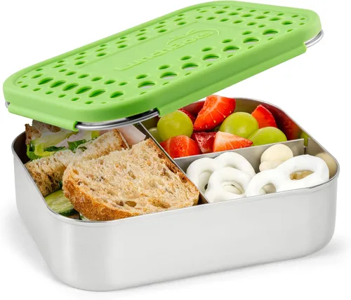 Vista 13 de LunchBots Medium Uno - Recipiente para sándwiches de acero inoxidable, diseño abierto para envolturas, ensaladas o una comida pequeña, ecológico