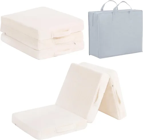 Vista 11 de Tiita Colchón de suelo plegable para niños - Tapete para siesta que brilla en la oscuridad con bolsa de almacenamiento, almohadilla de suelo