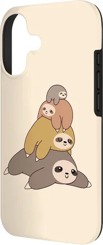 Vista 2 de Sloth Stack Cartoon Graphic Design Cute Doodle Phone Case for iPhone 17