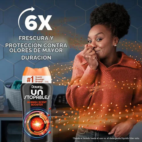 Vista 2 de Downy Unstopables - Perlas potenciadoras de aroma para lavar la ropa, Tide Original, 13.4 onzas