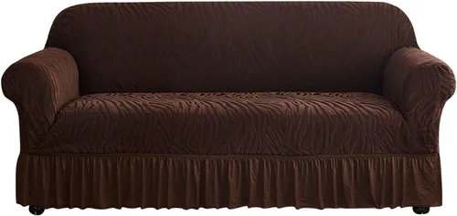 Vista 11 de MBROS Funda de sofá con falda, funda de sofá de alta elasticidad, protector de muebles para sala de estar, tela elástica de elastano, funda de sofá