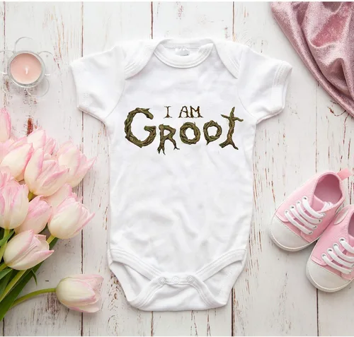 Vista 6 de TripleBDesigns I AM GROOT - Mameluco de una pieza para bebé recién nacido