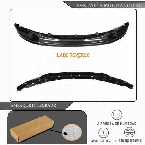 Vista 7 de Borde de parachoques delantero de fibra de carbono compatible con BMW Serie 1 E82 1M Coupé 2011-2018 protector divisor de alerón de barbilla
