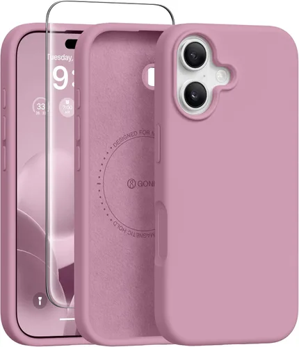 Vista 93 de GONEZ Funda magnética para iPhone 12 Case / 12 Pro Case, compatible con MagSafe, [protector de pantalla + protector de lente de cámara], funda