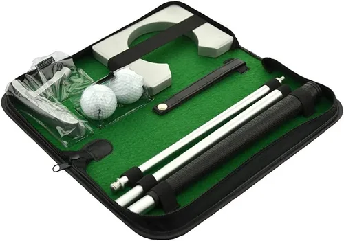 Vista 4 de Neon Executive Gift - Kit de Putter de Golf Portátil con Pelota y Copa-Hoyo para Práctica de Golf Interior de Viaje