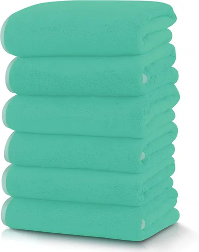 Vista 39 de TENSTARS Toallas de baño de seda con dobladillo para liquidación de baño - 27 x 55 pulgadas - Ligeras, delgadas, de secado rápido - Toalla