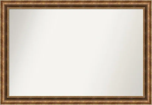 Vista 939 de Amanti Art Espejo de pared personalizado no biselado (25 x 25 pulgadas), marco de bronce acentuado, varios tamaños personalizados, espejo de baño