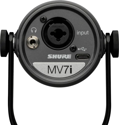 Vista 9 de Shure MV7i - Micrófono inteligente USB-C y XLR para podcasting, música y transmisión con interfaz de audio incorporada, modo de nivel automático