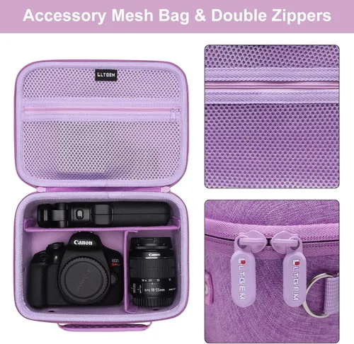 Vista 4 de Funda para Canon EOS T7 R50 R100/Sony Alpha a6400 a6700 Cámara Púrpura