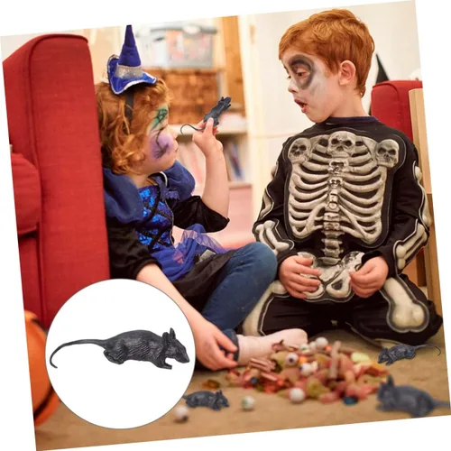 Vista 6 de 10Pcs Halloween Simulation Mouse Realistic Plastic Prank for Parties Scary Decorations and Fun Lightweight and Reusable for Haunted Houses and Events