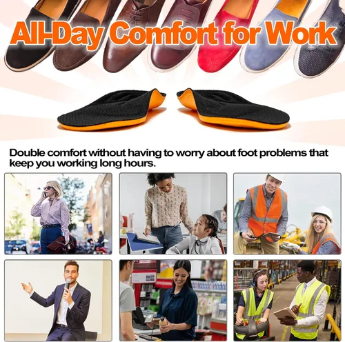 Vista 6 de OrthoComfoot Plantillas ortopédicas para mujeres y hombres, plantillas de arco alto y fascitis plantar, pie plano premium de 240 libras + plantillas