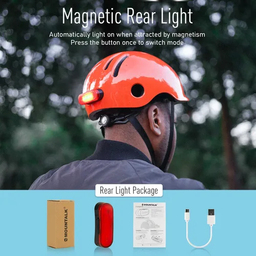Vista 4 de MOUNTALK Cascos de bicicleta para adultos, hombres y mujeres, casco de bicicleta para hombres/mujeres con luz magnética, casco para jóvenes