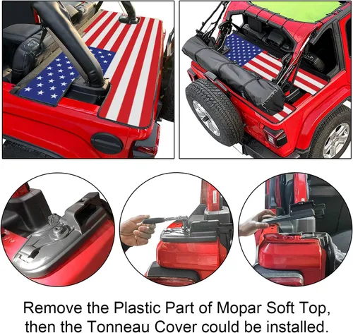 Vista 3 de Shadeidea - Cubierta tonneau para el Jeep Wrangler JL de 4 puertas, cubierta Ton para el maletero trasero del JLU (2018-Actual), cubierta