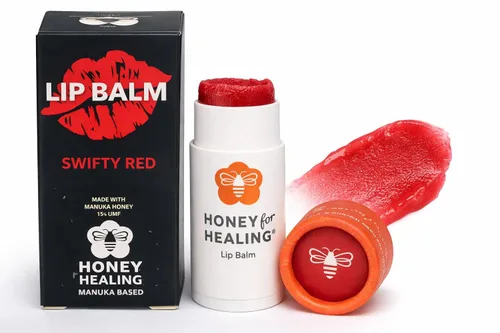 Vista 12 de Manuka Honey Lip Balm 15+ UMF – Fórmula ultrahidratante con cera de abejas, aceite de ricino y aceite de coco orgánico 12 horas de humedad Tubo