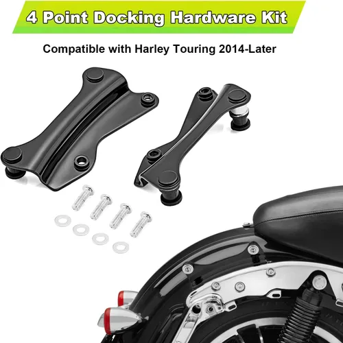Vista 3 de Mofun Kit de Hardware de Acoplamiento de 4 Puntos con Cubiertas Magnéticas Moleteadas Compatible con Harley Touring Street Road Electra Glide Road