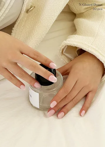Vista 4 de ohora Tiras de uñas de gel semicuradas (N Glazed Donut), rango de tamaño extendido, funciona con cualquier lámpara, calidad de salón, larga