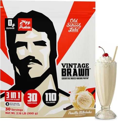 Vista 10 de Old School Labs Aislamiento de proteína en polvo procedente de huevo, leche y carne de res, hecho para hombres y mujeres para desarrollar músculos