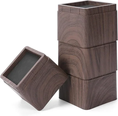 Vista 9 de Elevadores de cama, negro, 2 pulgadas de altura, diseño de doble cara para diferentes patas y ruedas de muebles, paquete de 4 (negro, 2 pulgadas)