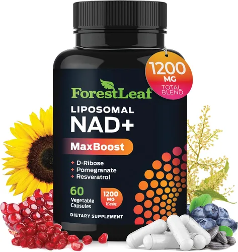 Vista 10 de Suplemento NAD+ - 500 mg de NAD Plus puro para energía, concentración, piel y apoyo antienvejecimiento - Suplementos NAD sin gluten sin OMG