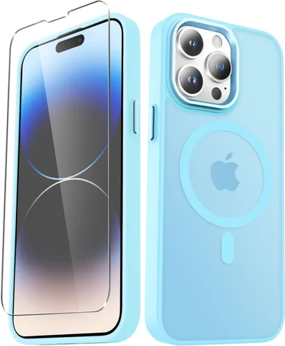 Vista 60 de YENAPOON Funda magnética mate para iPhone 11 con 1 protector de pantalla, compatible con Magsafe, translúcida esmerilada, delgada, a prueba