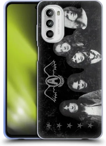 Vista 40 de Head Case Designs Officially Licensed Aerosmith 1987 Permanent Vacation Black and White Gel Case [Military Grade Protection] Compatible with Moto E7