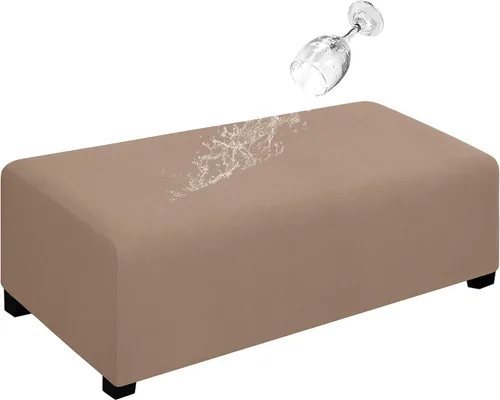 Vista 27 de Easy-Going Funda para Otomán Elástica 100% Doble Impermeable Rectangular Plegable Taburete de Almacenamiento Protector de Muebles Funda Suave