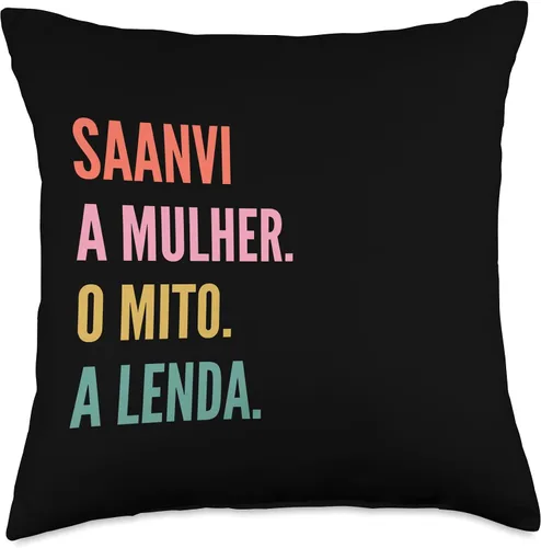 Vista 4 de Funny Portuguese First Name Design - Saanvi Throw Pillow
