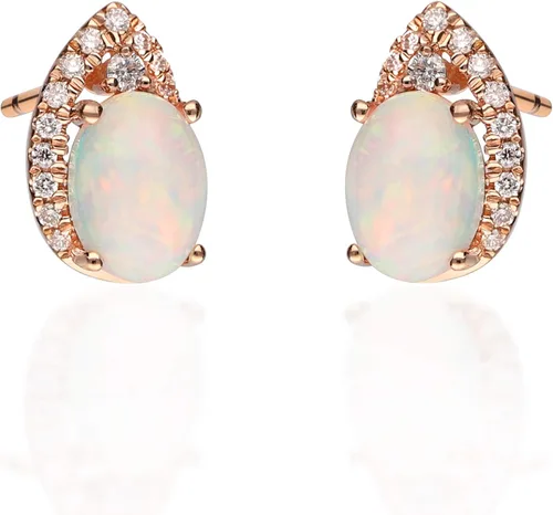 Vista 2 de Gin & Grace Pendientes de oro rosa de 14 quilates con ópalo natural (SI1) para mujer