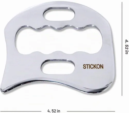 Vista 6 de STICKON Herramienta de masaje de raspado Gua Sha de acero inoxidable, herramientas IASTM, gran herramienta de movilización de tejidos blandos