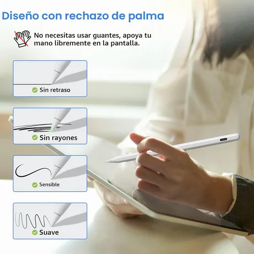 Vista 5 de Lápiz óptico para iPad con carga inalámbrica, lápiz Zspeed iPad casi como Apple Pencil de 2ª generación, compatible con iPad Air 5/4, iPad mini 6