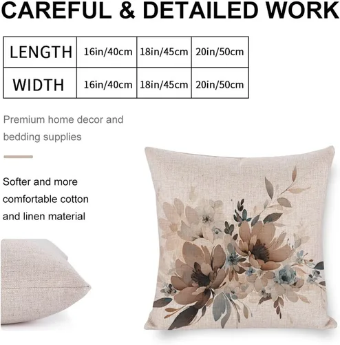 Vista 2 de Fundas de cojín decorativas modernas de lino con diseño de flores en acuarela, decoración del hogar al aire libre, primavera y verano, margaritas