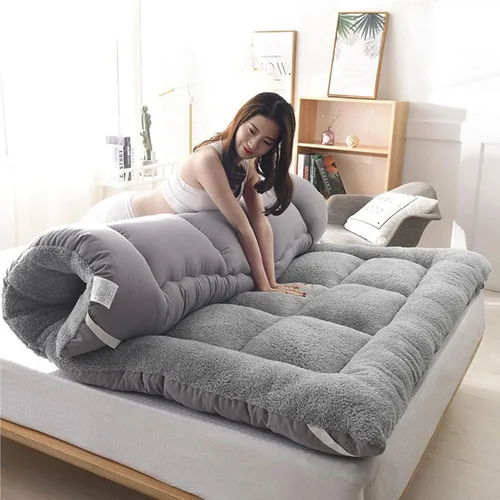 Vista 9 de Futon Furniture - Colchones tradicionales japoneses para futón, tapetes de cojín plegables de tatami, cama de dormir de 4 pulgadas de grosor