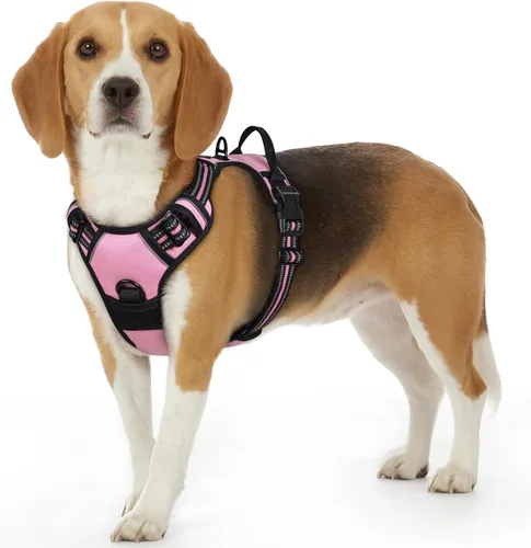 Vista 20 de Eagloo Arnés para perro pequeño, sin tirones, chaleco de servicio con tiras reflectantes y asa de control, ajustable y cómodo para caminar, arnés