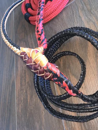 Vista 3 de Brazilain Insidious Red on Black Poly Pro 7x9RH 3/4" x 3/4" Bull EPT Bull Ropes Full Brazilian 16
