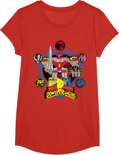 Vista 47 de Power Rangers Camiseta Megazord Asfalto