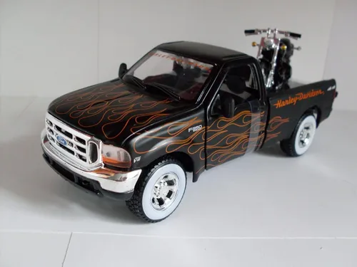 Vista 2 de Maisto – 32181bk – Vehículo Miniatura – Modelo Harley Davidson 1936 – Escala 1: 24 Escala – Ford F 350 Super Duty