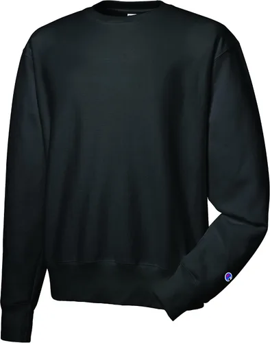 Vista 4 de Champion - Sudadera con cuello redondo para hombre, tejido invertido, sudadera de forro polar pesado para hombre Negro