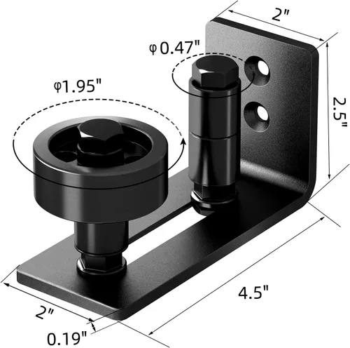 Vista 2 de Yahpetes Guía de piso ajustable para puerta corredera, color negro, 2 piezas