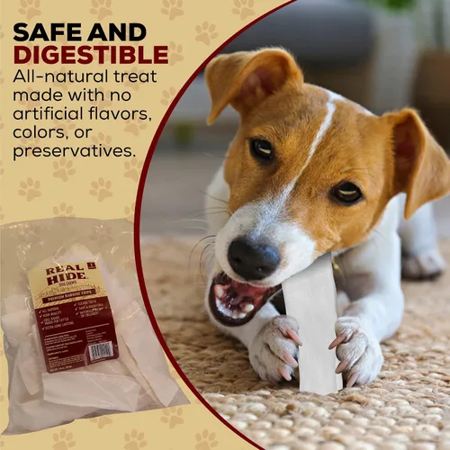 Vista 2 de Real Hide All Natural Dog Chew Treats Rawhide Chips 1 Pound