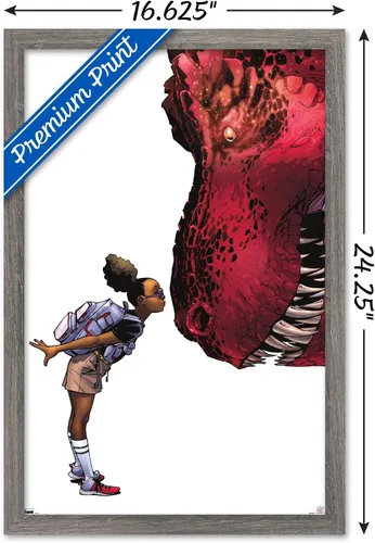 Vista 3 de Trends International Marvel Moon Girl & Devil Dinosaur - Póster de pared de beso, 22.4 pulgadas de largo x 14.7 pulgadas, versión enmarcada