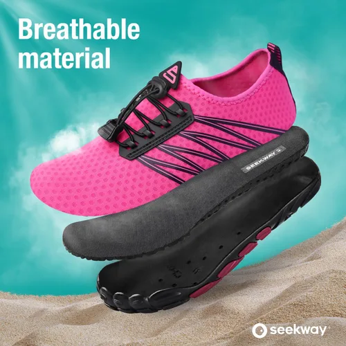 Vista 3 de SEEKWAY - Zapatos de agua unisex, de secado rápido, tipo calcetín y con sensación de pies descalzos para adultos ideales para playa, natación, río