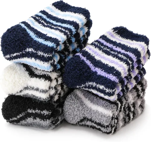 Vista 9 de EBMORE Calcetines mullidos para mujer, esponjosos, acogedores, cómodos, de felpa, cálidos, para invierno, para dormir, para el hogar, calcetines
