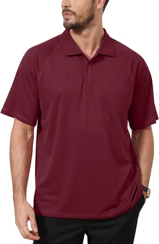 Vista 3 de Polo de golf para hombre que absorbe la humedad, UPF 50+, manga corta, M-5XL